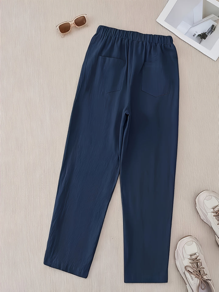 Maya Buttoned Straight-Leg Pants