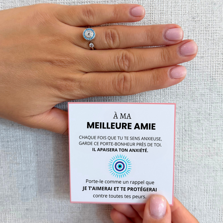 À Ma Meilleure Amie - Bague Œil Porte-Bonheur I Anti-Stress Rotative I Ajustable