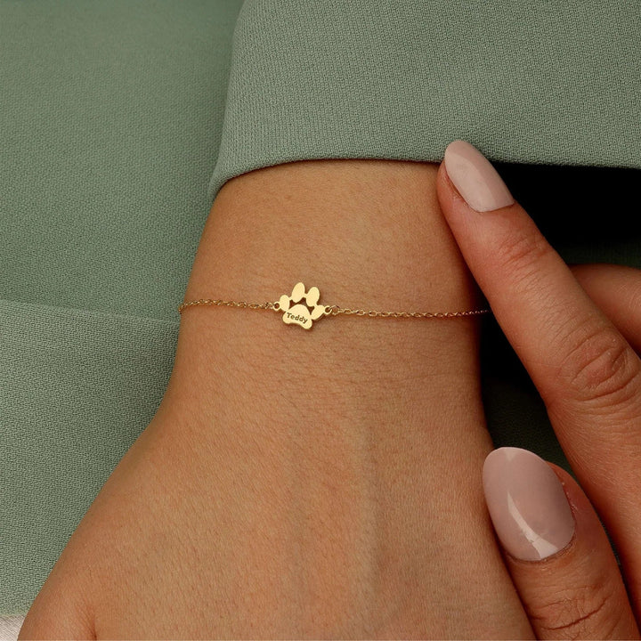 Bracelet personnalisé avec nom sur patte