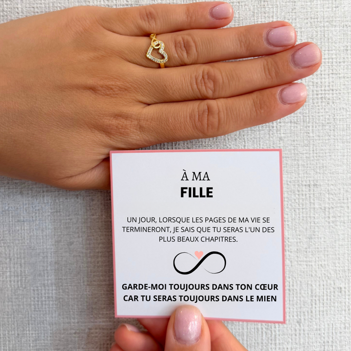 À Ma Fille - Bague Cœur Infini I Ajustable