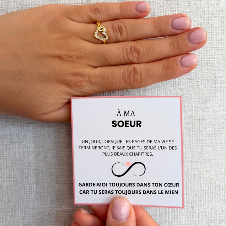 À Ma Soeur - Bague Cœur Infini I Ajustable