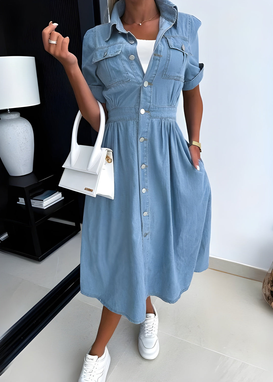 Zara - Elegant Denim Dress