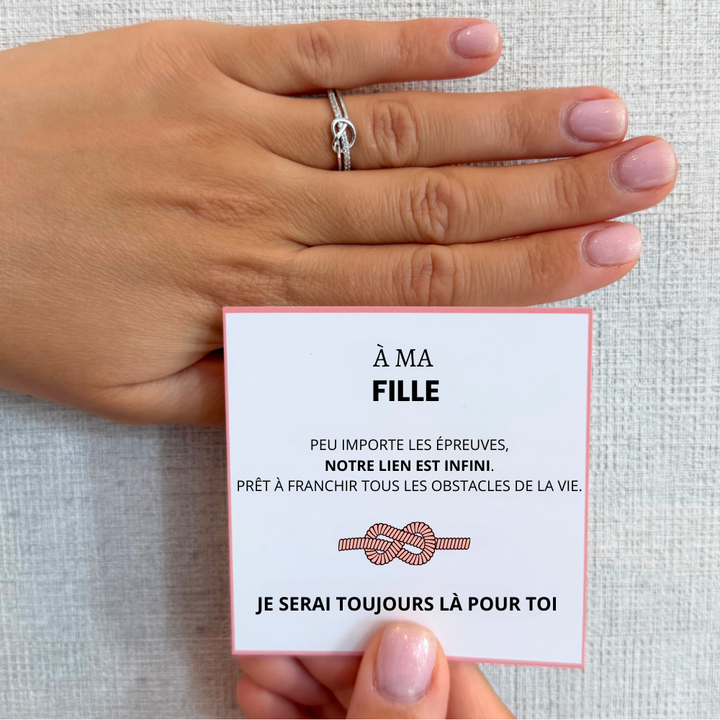 À Ma Fille - Bague Nœud Infini I Ajustable