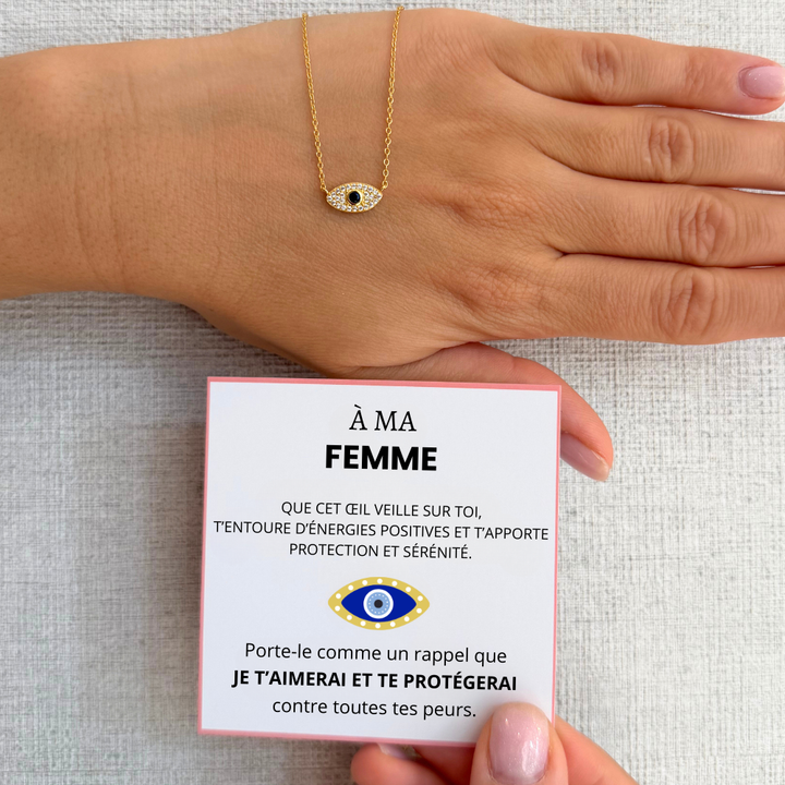 À Ma Femme - Collier Œil Énergie Positive