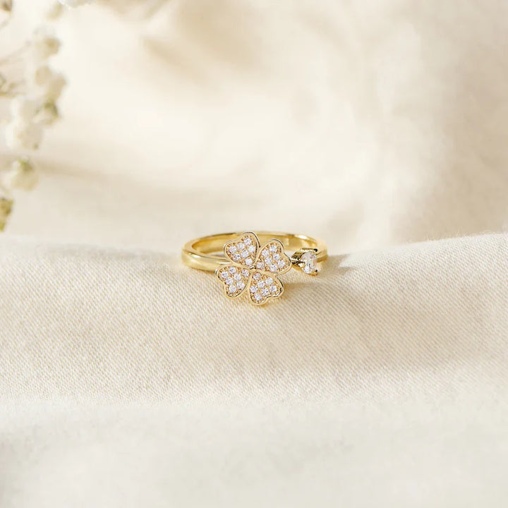 À Ma Femme - Bague Trèfle Porte-Bonheur I Anti-Stress Rotative I Ajustable