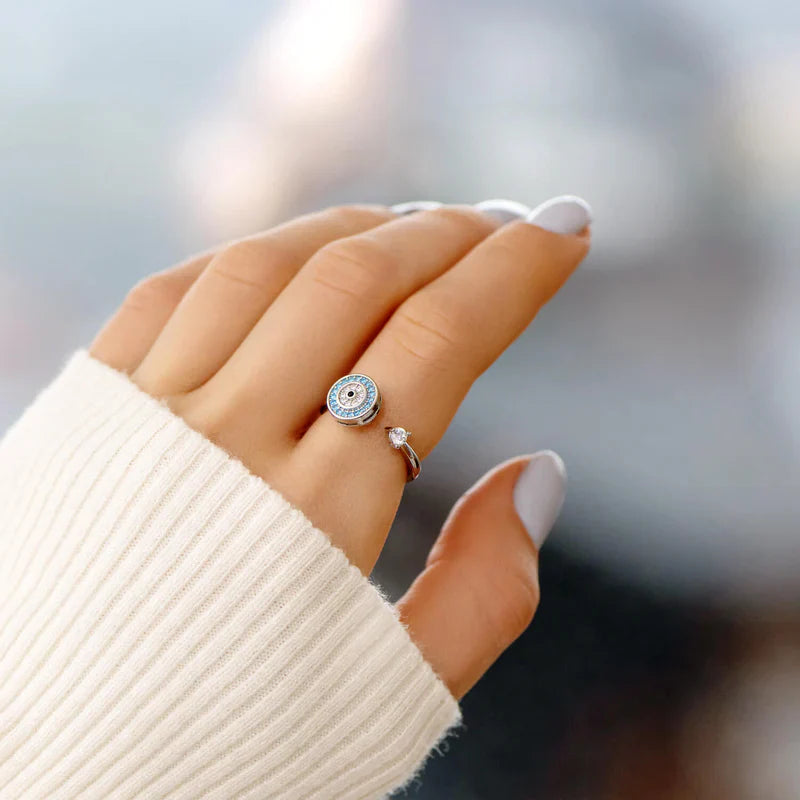 À Ma Femme - Bague Œil Porte-Bonheur I Anti-Stress Rotative I Ajustable